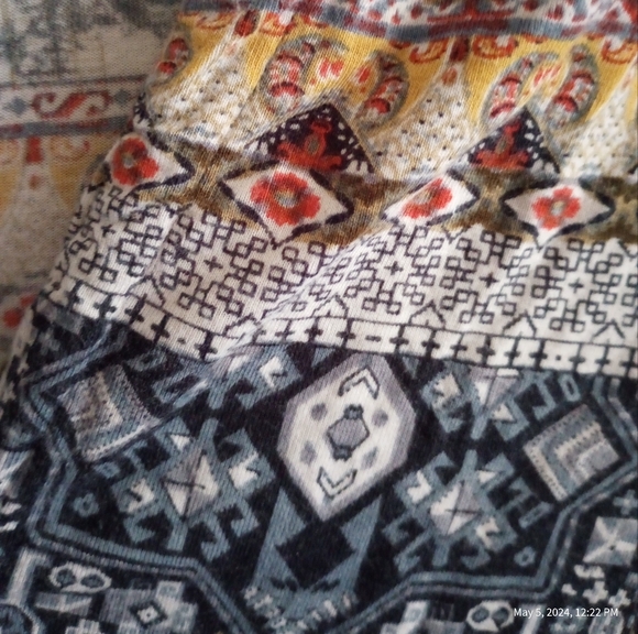 Parsley & Sage Floral abstract casual button down tunic hi low size large - Picture 5 of 8